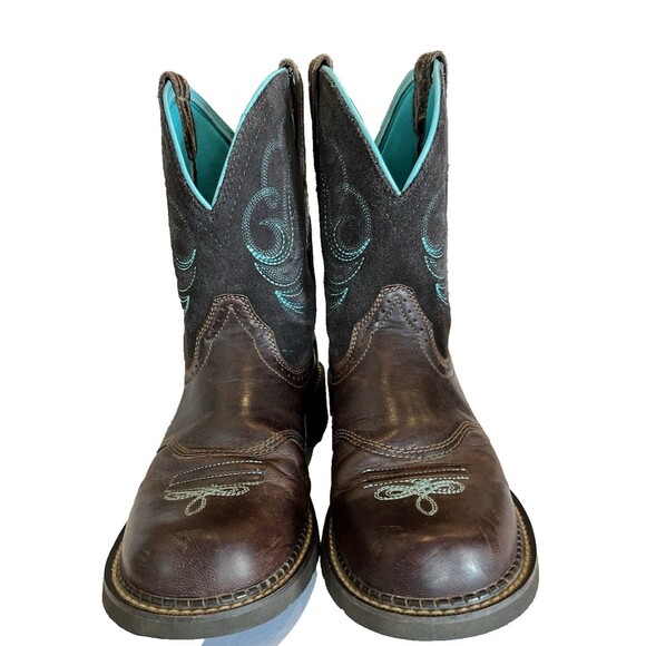 Ariat Fatbaby Heritage Dapper Western Boots Sz 9.5B Womens Brown Turquoise 2480 - Picture 2 of 9